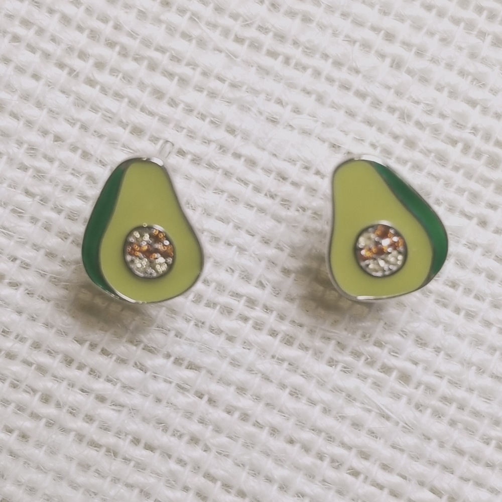 Avocado sterling silver earrings